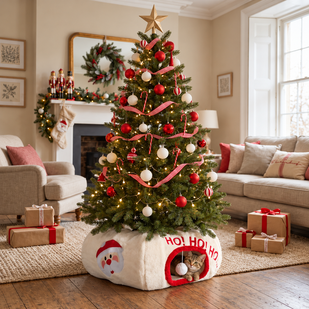 Michi House™ | Túnel Navideño para Gatos