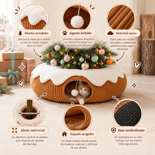 Michi House™ | Túnel Navideño para Gatos