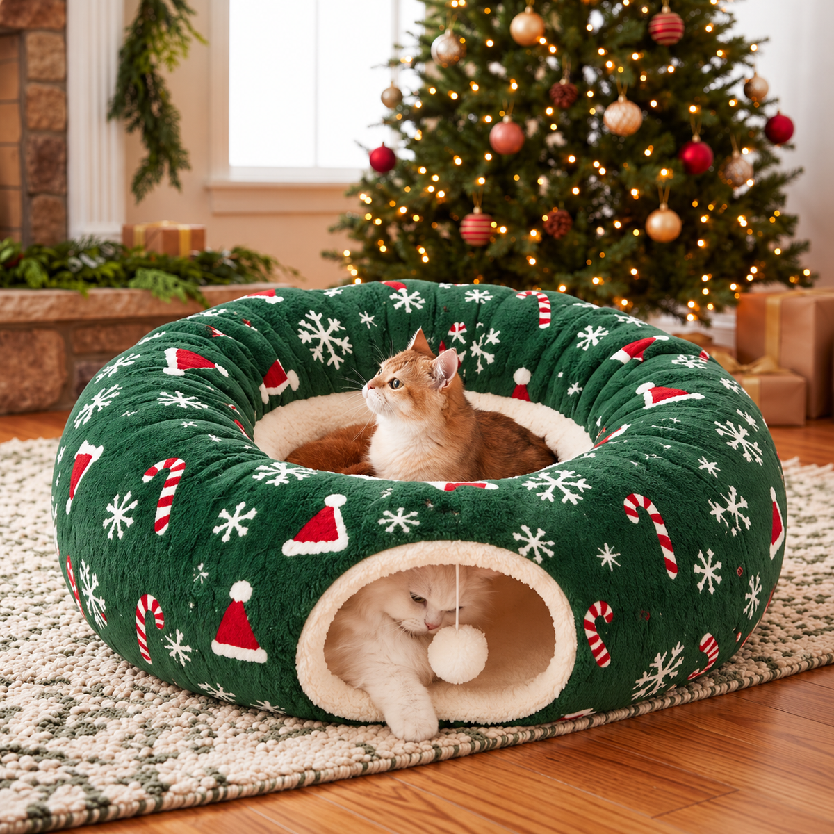 Michi House™ | Túnel Navideño para Gatos