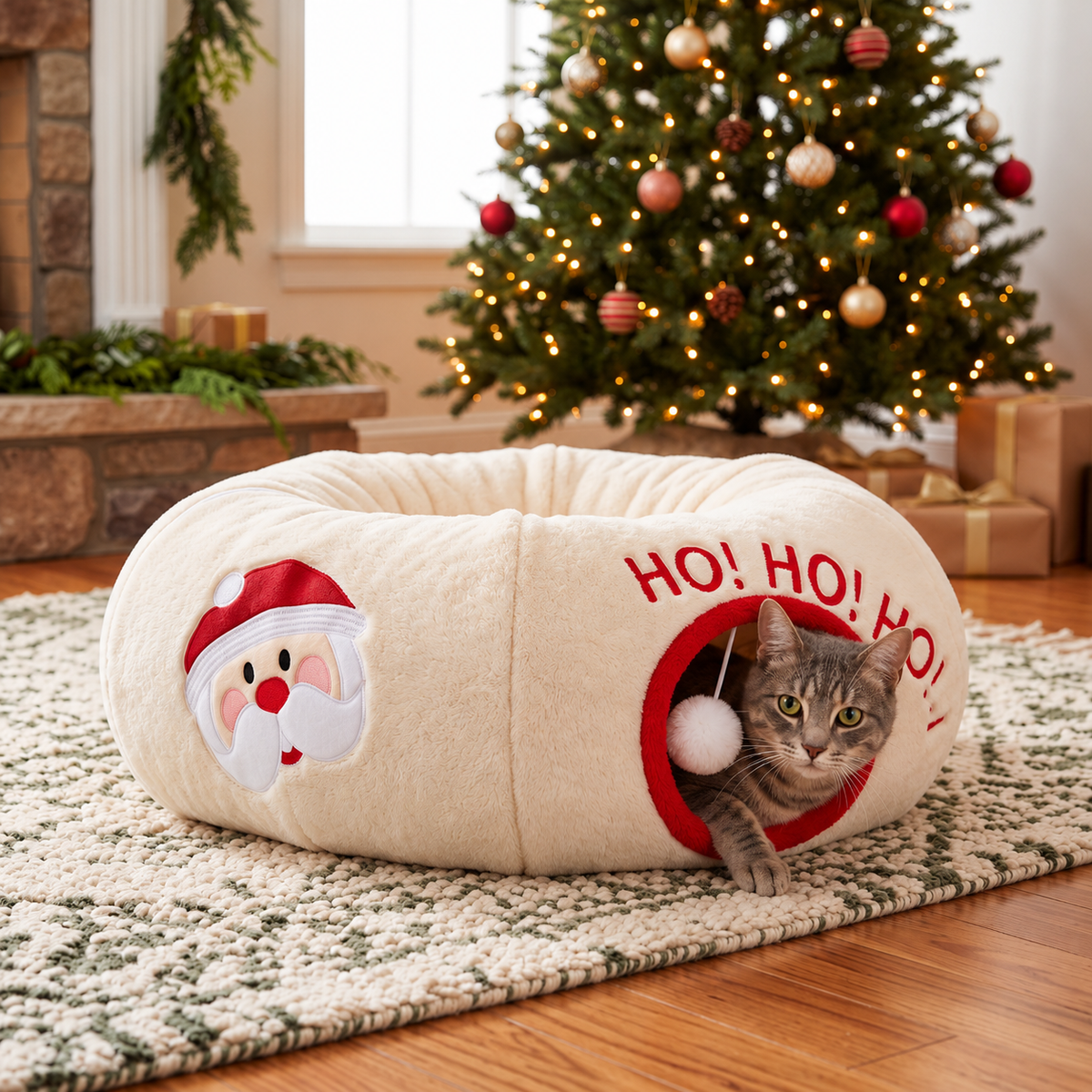 Michi House™ | Túnel Navideño para Gatos