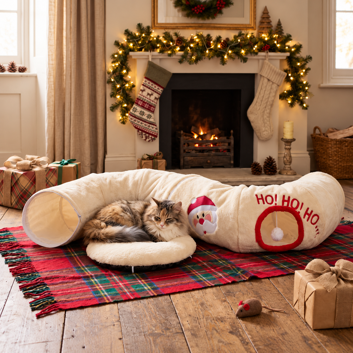 Michi House™ | Túnel Navideño para Gatos