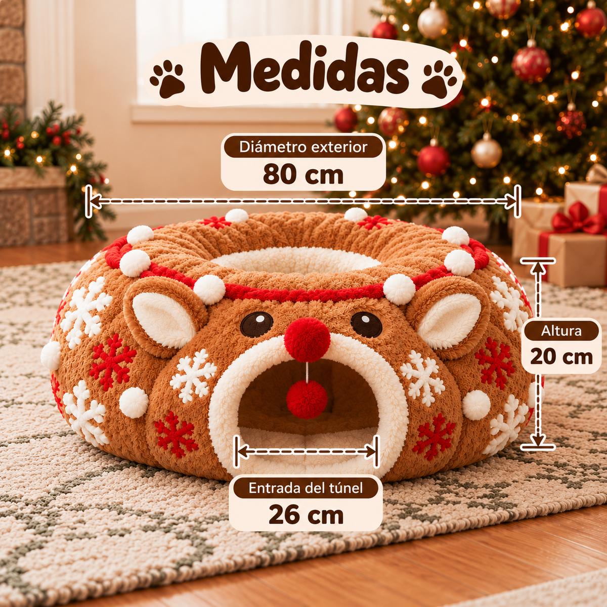 Michi House™ | Túnel Navideño para Gatos